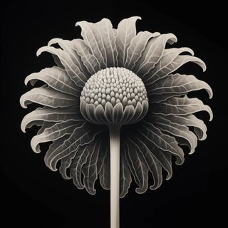 Cotula Turbinata (Mayweed Flower) No. 3 — Black and White Vintage Botanical Photography Print For Sale