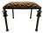 Iron Bench Upholstered in Clarence House Fabric For Sale
