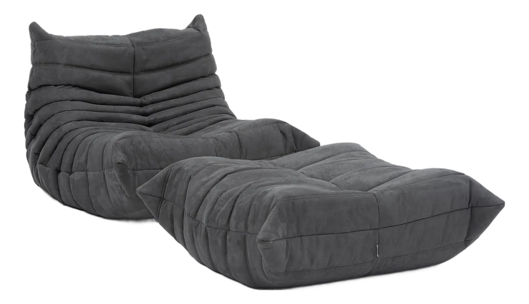 【美品】ligne roset Togo オットマン チャコール Authentic Restored Togo Fireside Chair and Ottoman in Shadow Grey