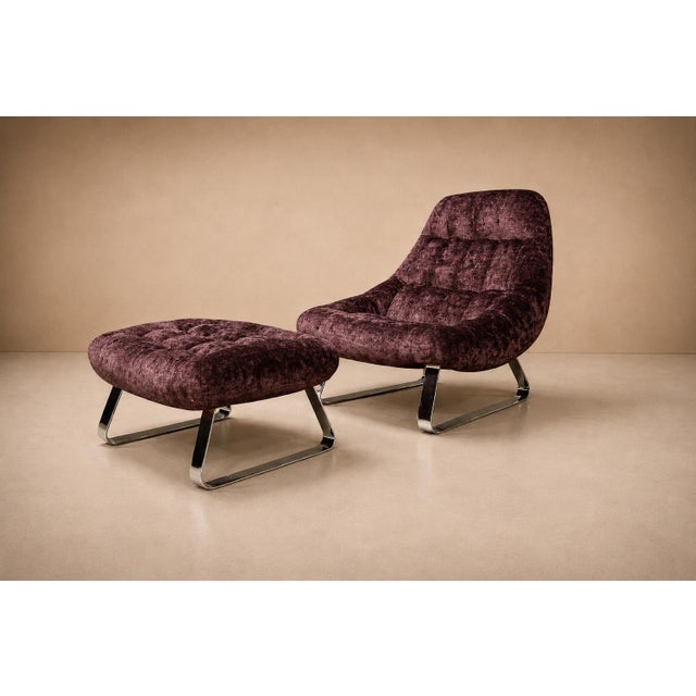 Mp-163 “Earth” Lounge Chair With Ottoman in Tufted Mohair Upholstery, Percival Lafer, 1976 For Sale - Image 9 of 18