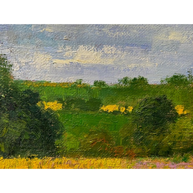 Impressionist Impressionist Oil Painting Banks of the Wye Coppet Hill Herefordshire by Charles Neal C1989 For Sale - Image 3 of 12