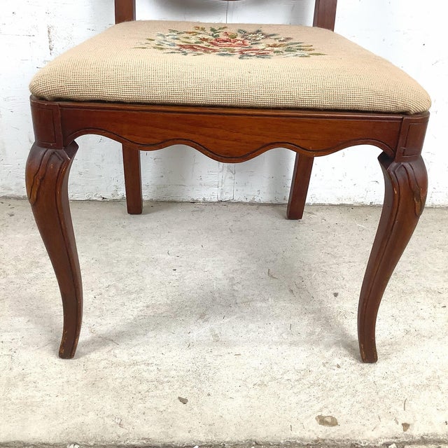 Queen Anne Style Side Chair With Needlepoint Seat For Sale In Philadelphia - Image 6 of 12