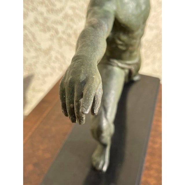 1930s Spelter and Marble Sculpture by Jean De Roncourt, 1930 For Sale - Image 5 of 11