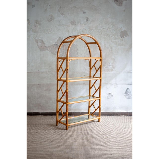 Vintage Arched Bamboo Bookcase, 1970s For Sale - Image 9 of 9