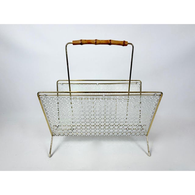 Mid-Century Modern Magazine Rack with Bamboo Handle, 1960s For Sale - Image 9 of 9