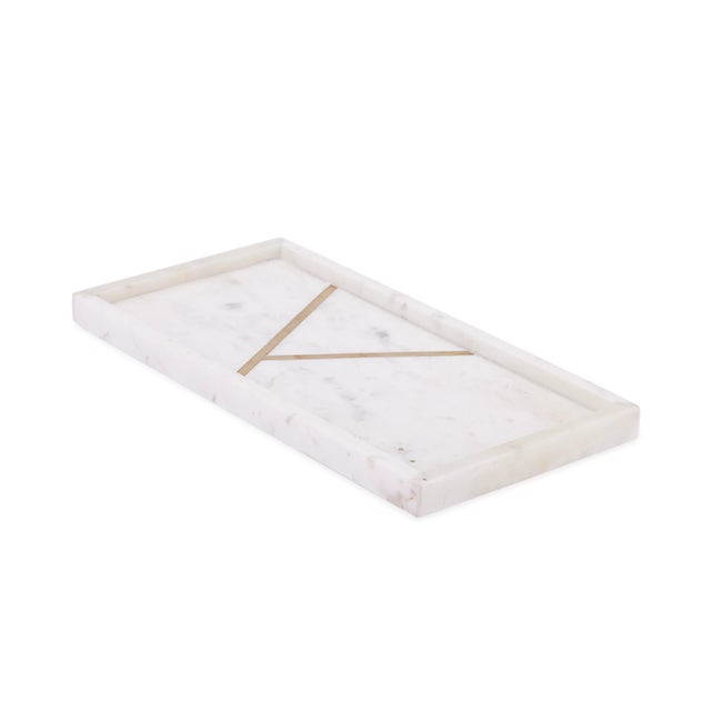 Contemporary Marble Brass Bathroom Tray For Sale - Image 3 of 3