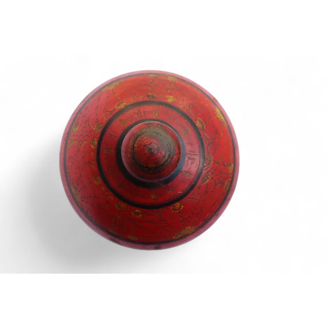 Handpainted Wooden Lacquerware Spice Box, 1950s For Sale - Image 6 of 11