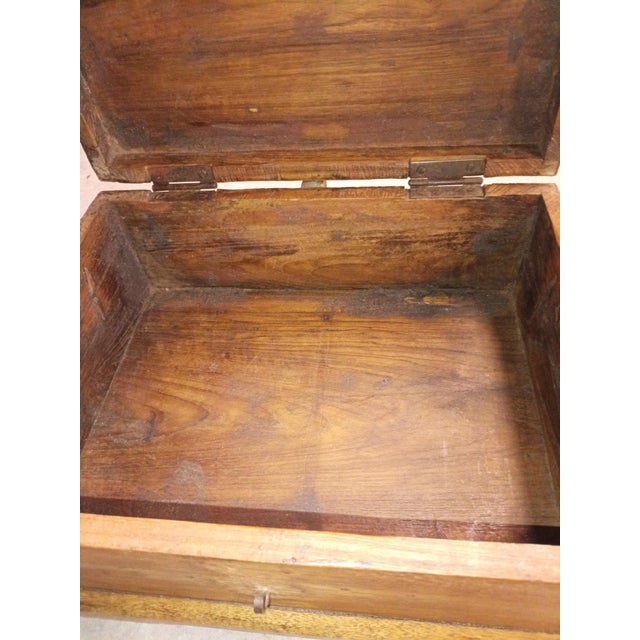 Wood 1900-1909 Wood Brass Arts & & Crafts Desk Box For Sale - Image 7 of 12