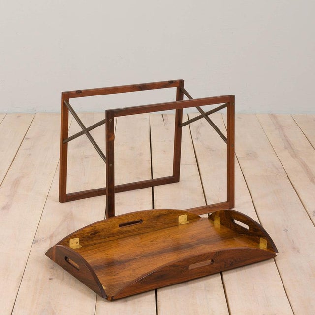 Wood Danish Rosewood Butlers Tray Table by Svend Langkilde for Illums Bolighus, 1960s For Sale - Image 7 of 18