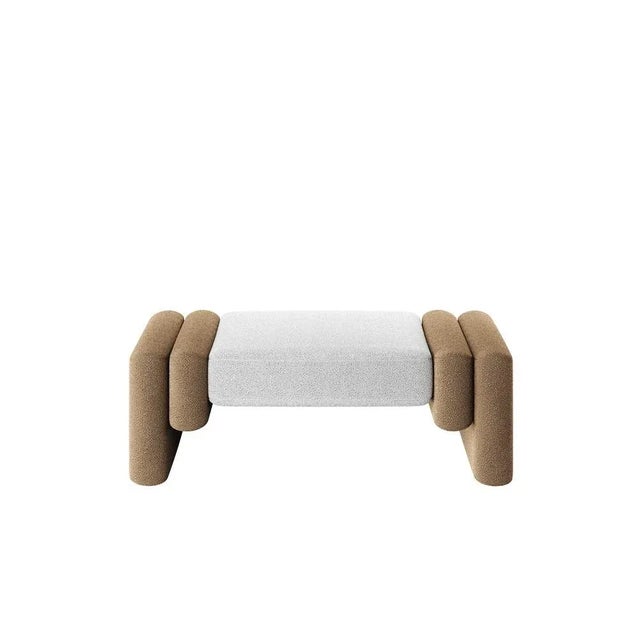 Cadiz Stool in Khaki and White by HOMMÉS Studio For Sale - Image 6 of 6