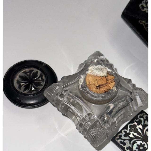 Victorian Mother of Pearl Inlaid Inkwell For Sale - Image 12 of 12