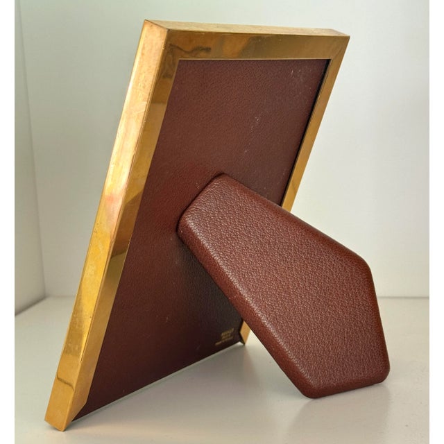 Late 20th Century Vintage Hermes Tortoise Brass Picture Frame For Sale - Image 5 of 11