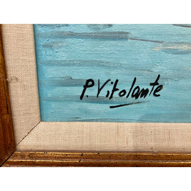 P. Vitolante, Seascape Oil Painting, Framed For Sale - Image 9 of 12