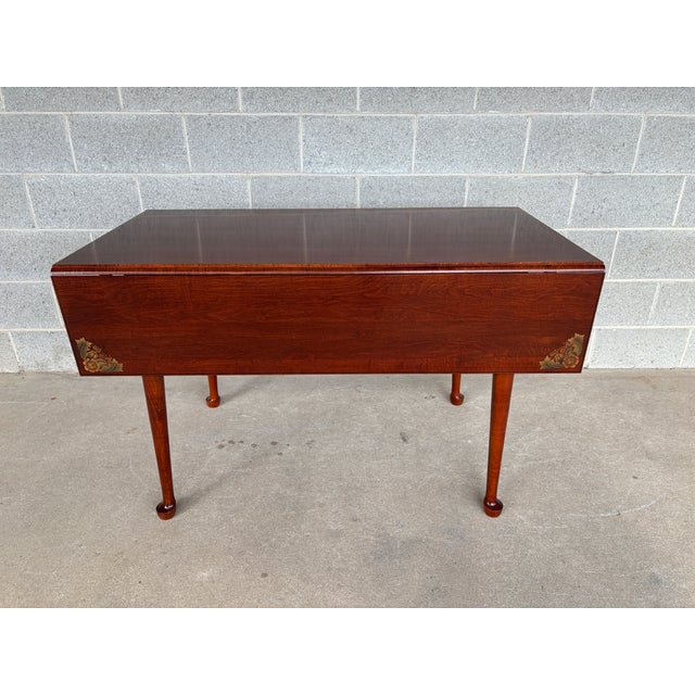 Wood Hitchcock Riverton Finish Drop Leaf 48" Dining Table For Sale - Image 7 of 17