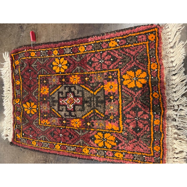 1990s Handwoven Persian Baluchi Area Rug 1'6'' X 2'0'' For Sale - Image 4 of 6