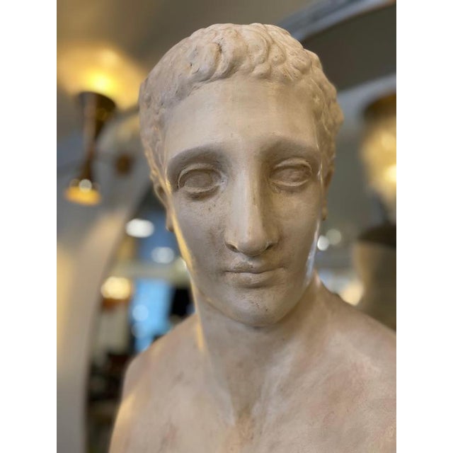 Unknwon, Plaster Bust of the God Hermes, 1900, Gesso For Sale - Image 4 of 18