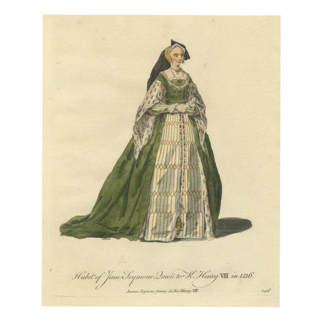 Jefferys, Habit of Jane Seymour, Queen to Henry Viii in 1536, Jefferys Plate, 1757, Engraving For Sale