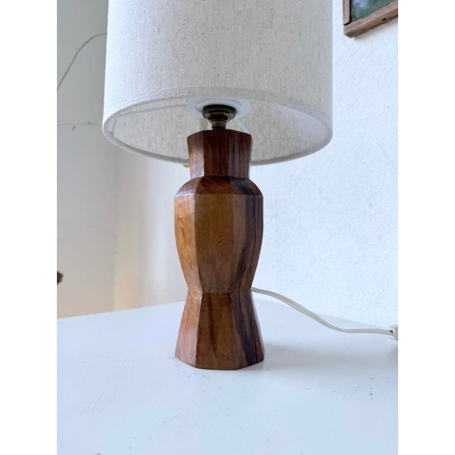 Brutalist Walnut Table Lamp, 1950s For Sale - Image 15 of 18