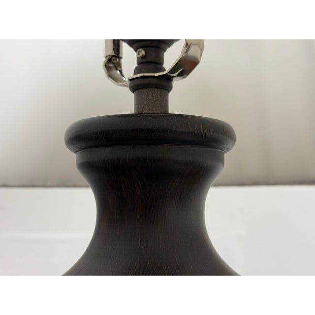 Wood Pottery Barn Urn Table Lamp For Sale - Image 7 of 12