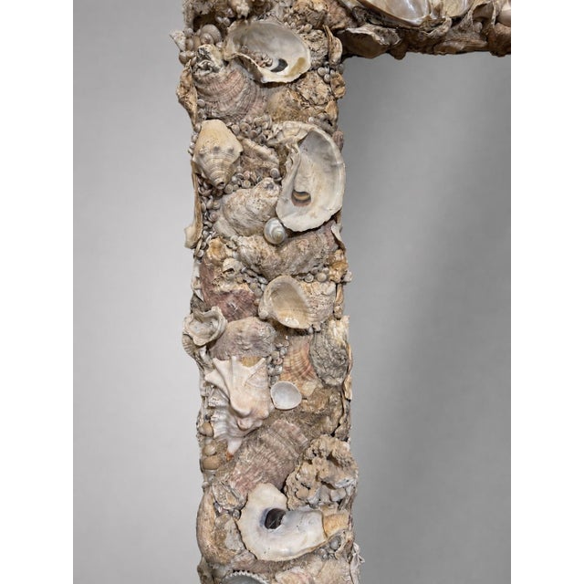 Boho Chic Monumental Coastal Boho Grotto Seashell Coral Oyster Shellwork Mirror 6' X 4' For Sale - Image 3 of 9