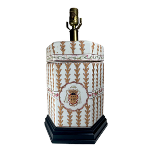 French Large Samson Chinese Export Style Porcelain Armorial Table Lamp