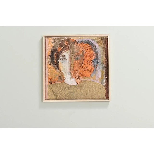 A contemporary painting of a lady by an unknown Dutch artist. The mixed media technique of building up textures on canvas...