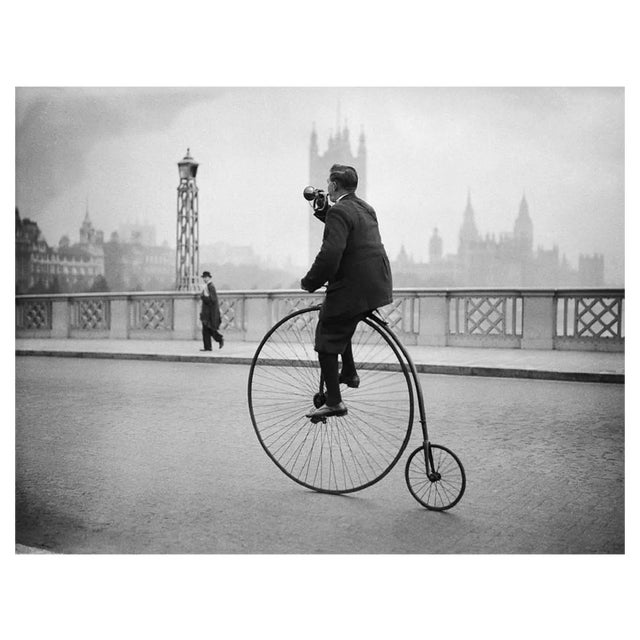 Fox Photos, Penny Farthing Bugle, 1932, Black & White Photograph For Sale