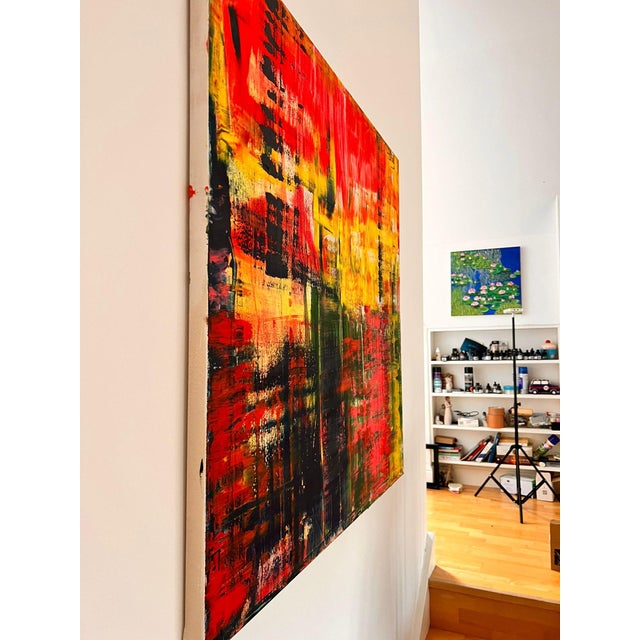 The Fire Inside Abstract Expressionism Acrylic Painting by Shabs Beigh For Sale - Image 6 of 9