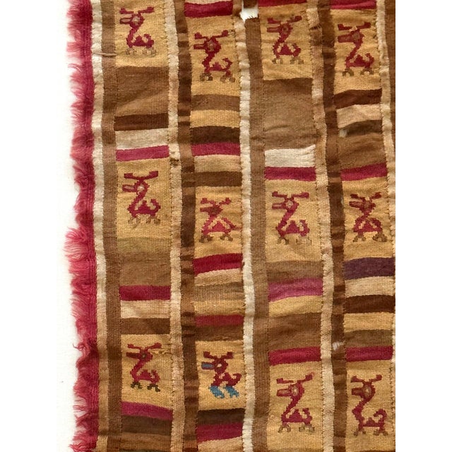 Brown Framed Finely Woven Pre-Columbian Pictorial Textile Chimu Musuem Quality For Sale - Image 8 of 14