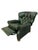 1990s Vintage Ethan Allen Forrest Green Leather Chesterfield Reclining Lounge Chair For Sale - Image 5 of 9