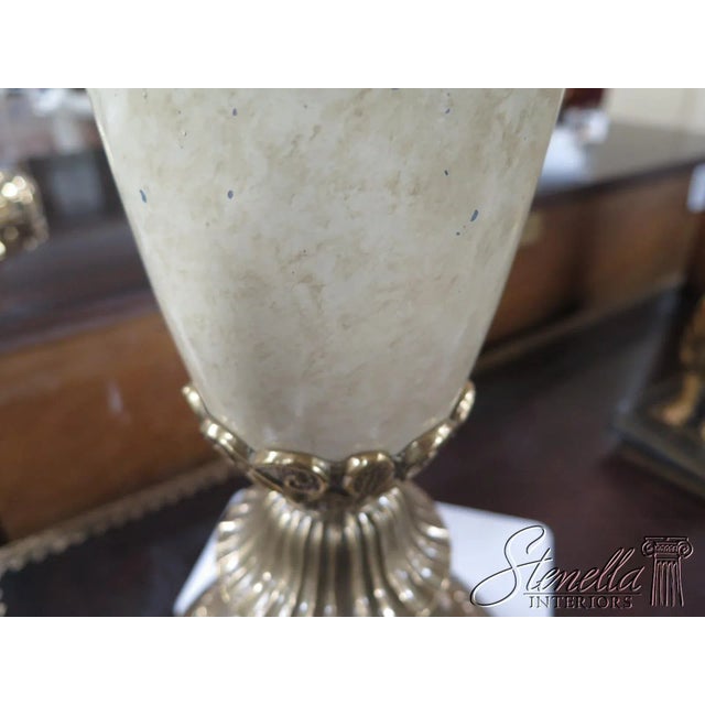 1990s Brass & Faux Finish Lamp For Sale - Image 5 of 8