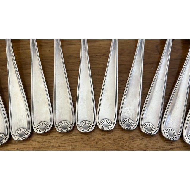 Metal Christofle Forks in Clerment Marot Pattern-Set of 12 For Sale - Image 7 of 9
