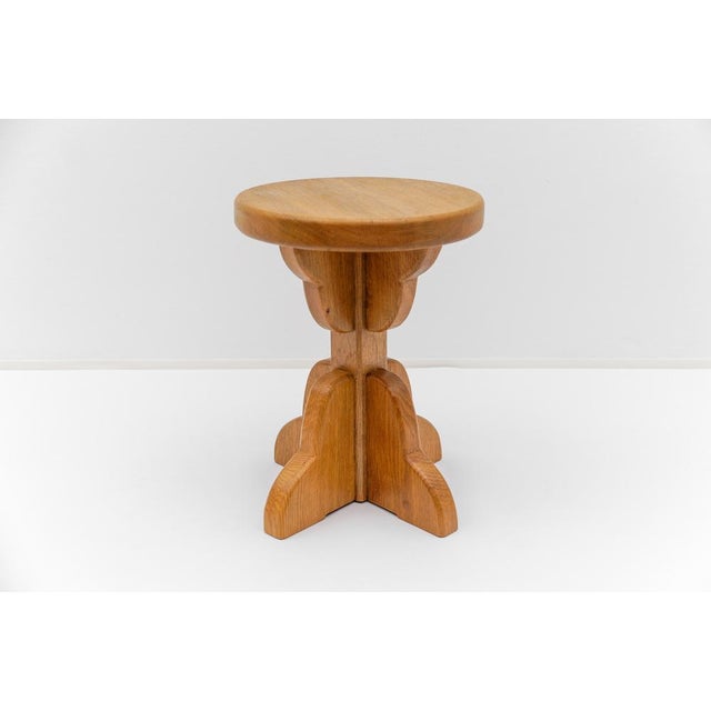 Mid-Century Modern French Oak Stools, 1960s, Set of 2 For Sale - Image 9 of 18