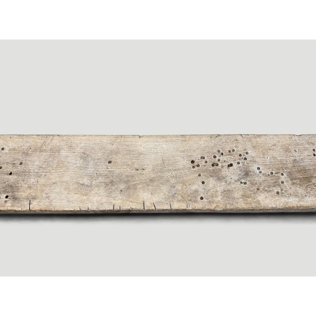 Andrianna Shamaris Wabi Sabi Long Teak Wood Bench For Sale - Image 4 of 5