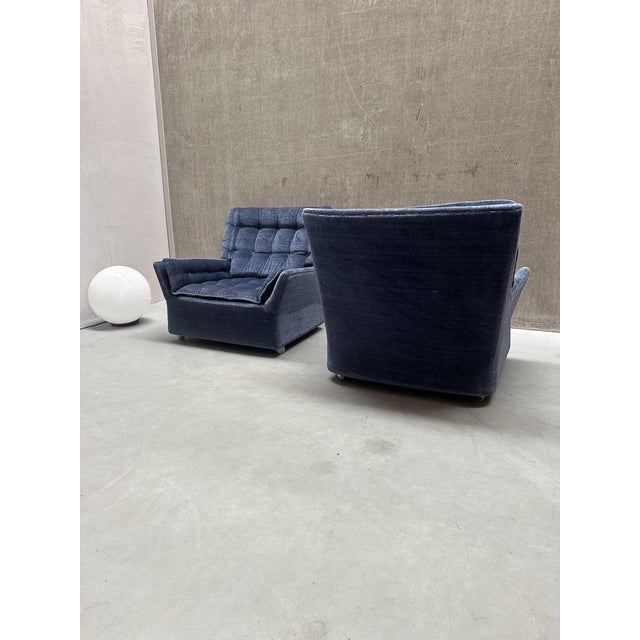 Vintage Space Age Blue Lounge Chairs On Wheels, 1970s, Set of 2 For Sale - Image 6 of 9