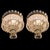 Pair of italian circular crystal and bronze ceiling lights (circa 1960) period: 1960s (second half of the 20th century)...