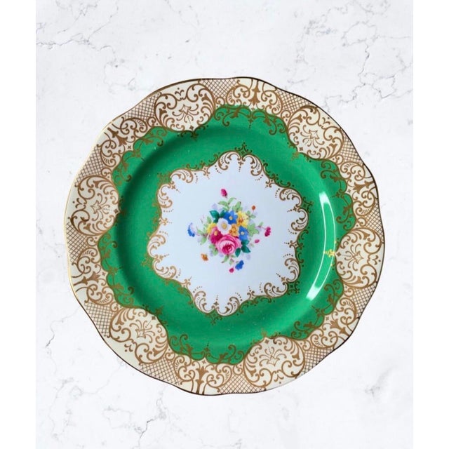 Rare 12 Antique Crown Staffordshire Dinner Plates | Fine Porcelain For Sale In Los Angeles - Image 6 of 10