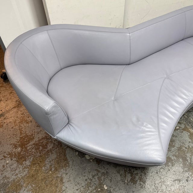 Animal Skin Roche Bobois Gabriele Assmann & Alfred Kleene for Cierre Imbottiti Tangram Leather Sofa For Sale - Image 7 of 12