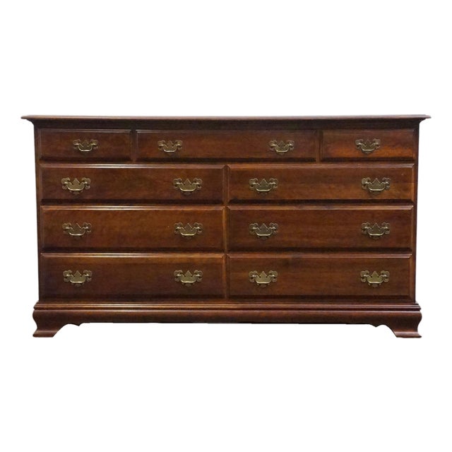 Cresent Furniture Solid Cherry Traditional Style 60" Double Dresser 551-88 For Sale