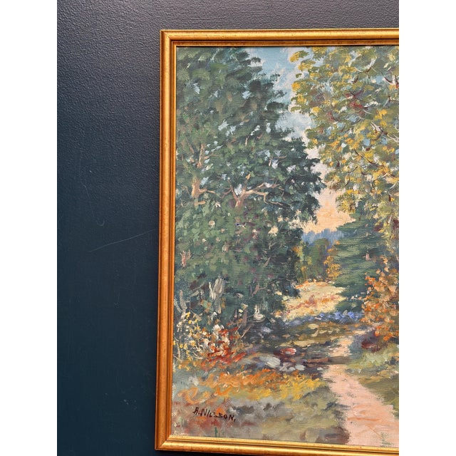 Arne Nilsson, Path Between, 1950s, Oil on Panel, Framed For Sale - Image 8 of 12