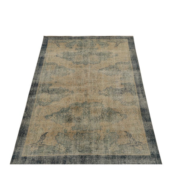 Hand-knotted in low-sheared wool pile from Turkey circa 1960-1970, a vintage 5x8 Art Deco rug of iconic lineage, from Rug...