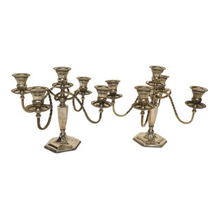 Pair of Silverplate Candelobras For Sale