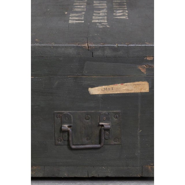 Wooden Military Chest, Early 1900s For Sale - Image 3 of 9