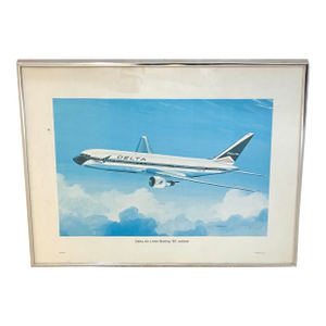 1970s-80s Delta Plane Poster Framed Print