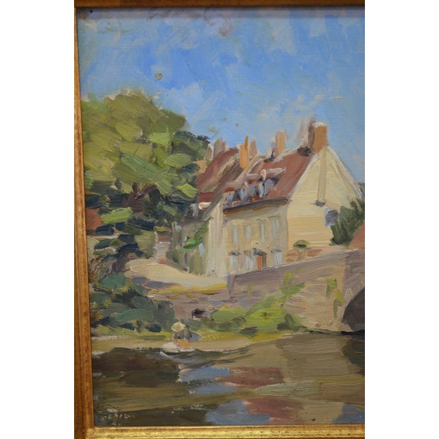 Suzanne Dechamps, Stone Bridge, France, 1920s, Oil on Panel For Sale - Image 7 of 11