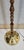 Wood Vintage MCM Torchiere Style Wooden & Brass Floor Lamp Milk Glass Shade For Sale - Image 7 of 10
