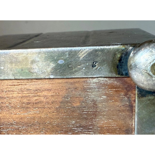 Antique 1928 WMF Silverplate Carved Wood Lined Cigarette Dresser Box For Sale - Image 14 of 15