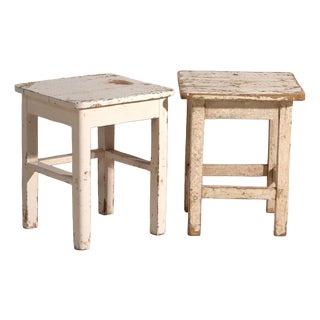 Bedside Tables in Pine Wood, Central Europe, 1940, Set of 2 For Sale
