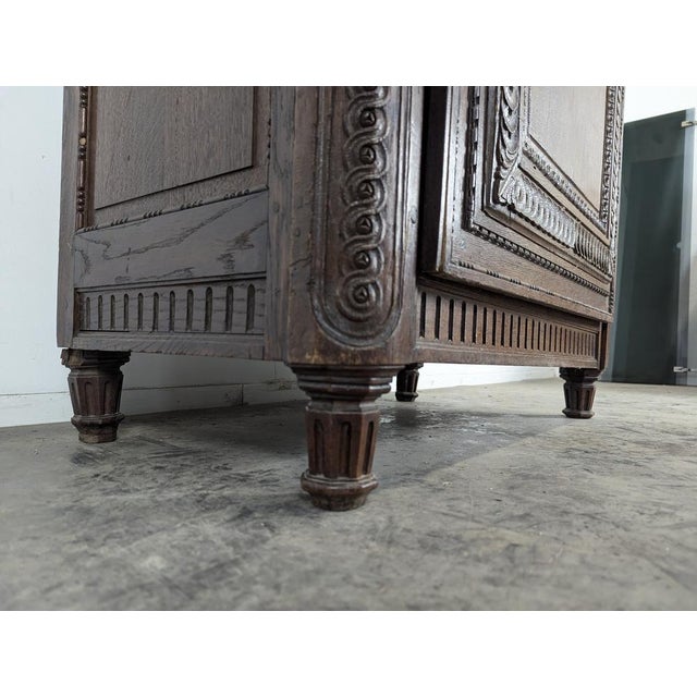 Brown Carved Bonnetière, Pays De Bray, France, 19th Century For Sale - Image 8 of 12