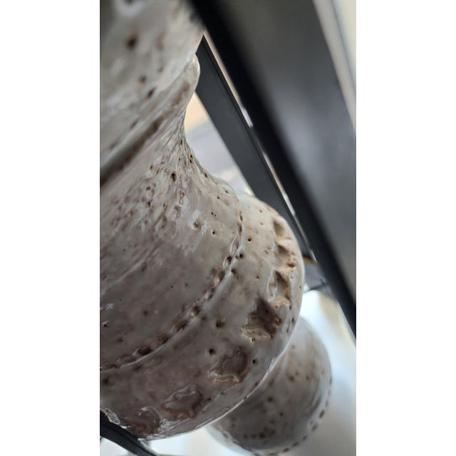 Pair of 1960s Ceramic Lamps on Stands in the Style of Bitossi For Sale - Image 9 of 11